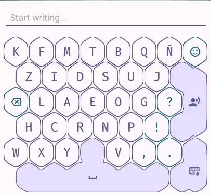 Teclado virtual desarrollado para el seguimiento ocular en idioma espa&ntilde;ol.